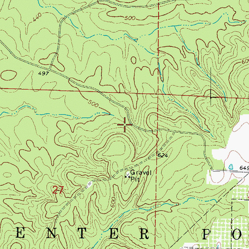 Topographic Map of Boles Cemetery, AR