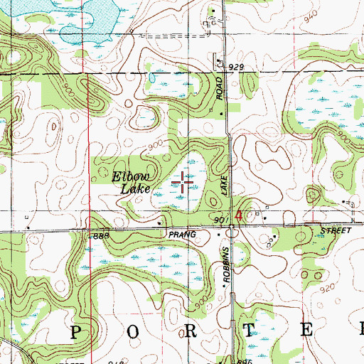 Topographic Map of Elbow Lake, MI