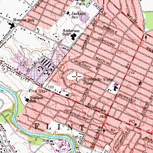 Topographic Map of Eldorado Vista Park, MI