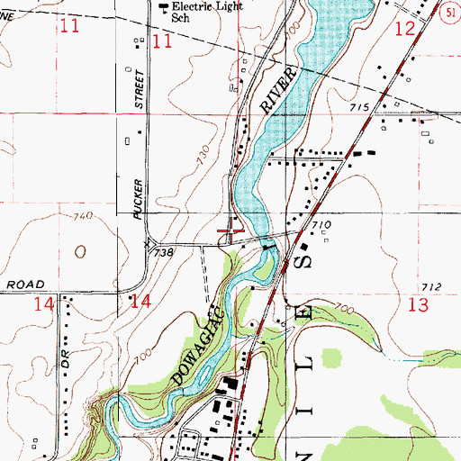 Topographic Map of Electric Light School, MI