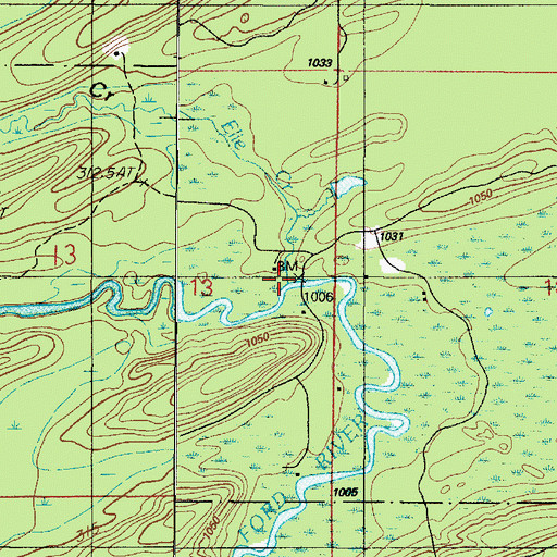 Topographic Map of Elie Creek, MI