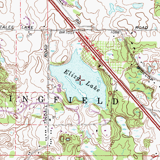 Topographic Map of Eliza Lake, MI