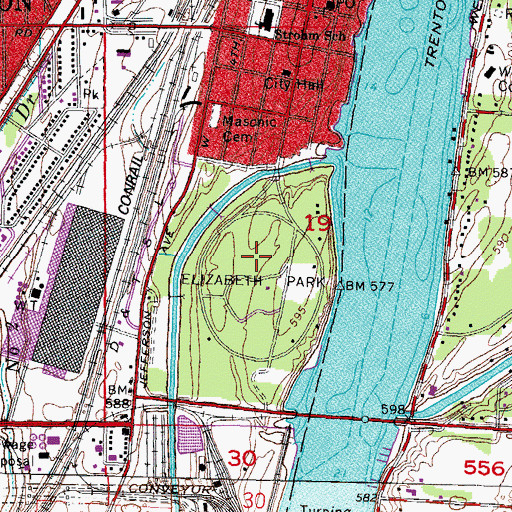 Topographic Map of Elizabeth Park, MI