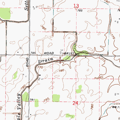 Topographic Map of Elk Flynn and Maple Valley Drain, MI
