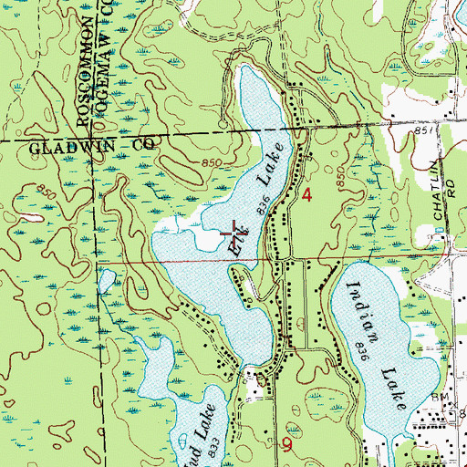 Topographic Map of Elk Lake, MI