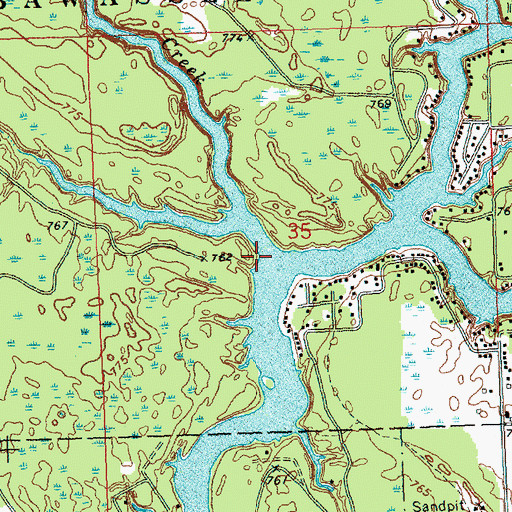Topographic Map of Elk Lake Creek, MI