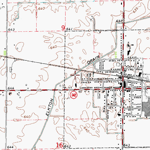Topographic Map of Elkton Drain, MI