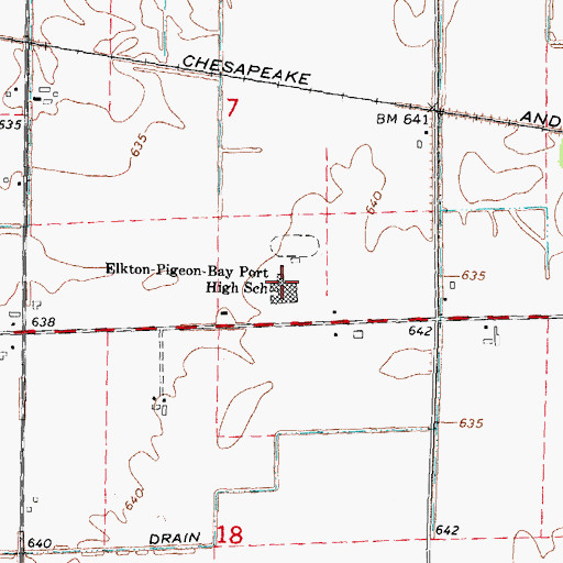 Topographic Map of Laker High School, MI