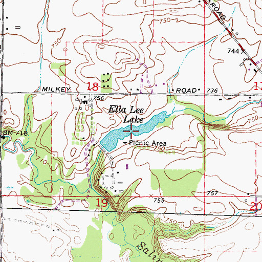 Topographic Map of Ella Lee Lake, MI