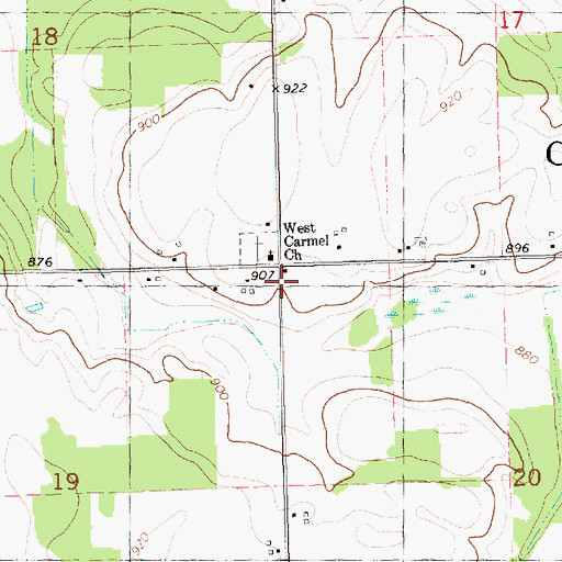 Topographic Map of Ells School, MI