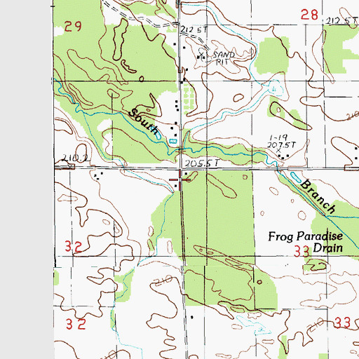 Topographic Map of Elm Flats School, MI