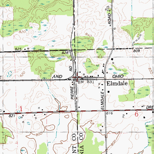Topographic Map of Elmdale, MI