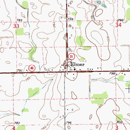 Topographic Map of Elmer, MI