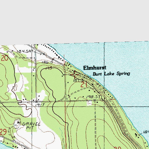 Topographic Map of Elmhurst, MI