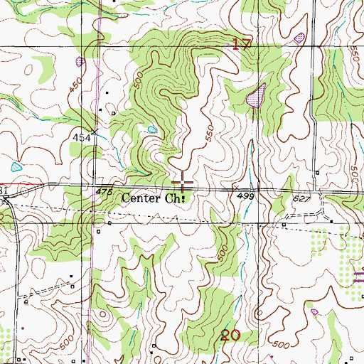 Topographic Map of Center School (historical), AR