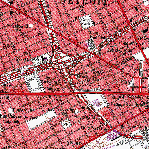 Topographic Map of Elton Park, MI