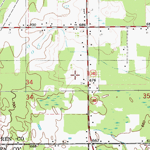 Topographic Map of Emanuel Home, MI