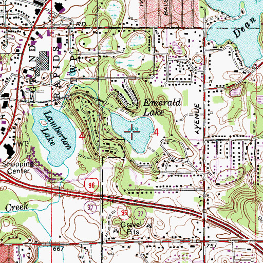 Topographic Map of Emerald Lake, MI
