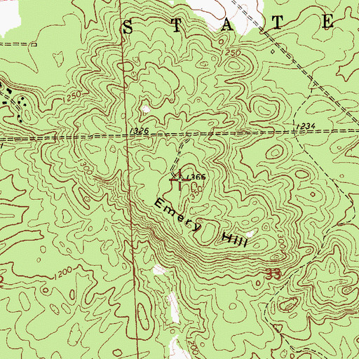 Topographic Map of Emery Hill, MI