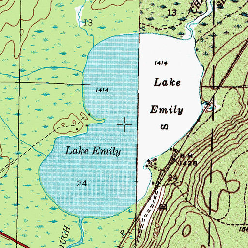 Topographic Map of Lake Emily, MI