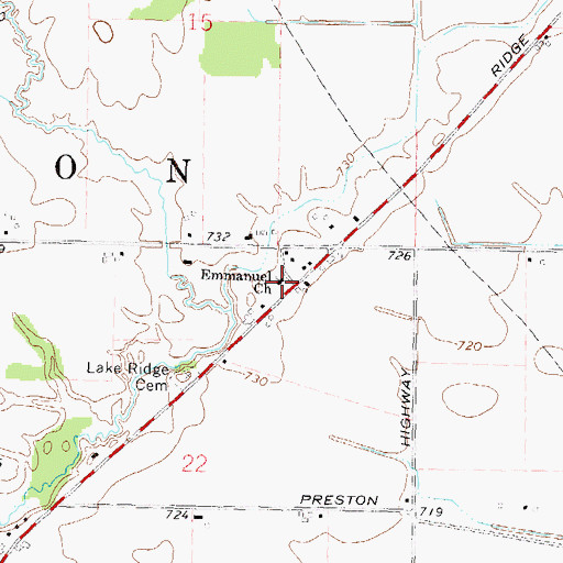 Topographic Map of Emmanuel Church, MI