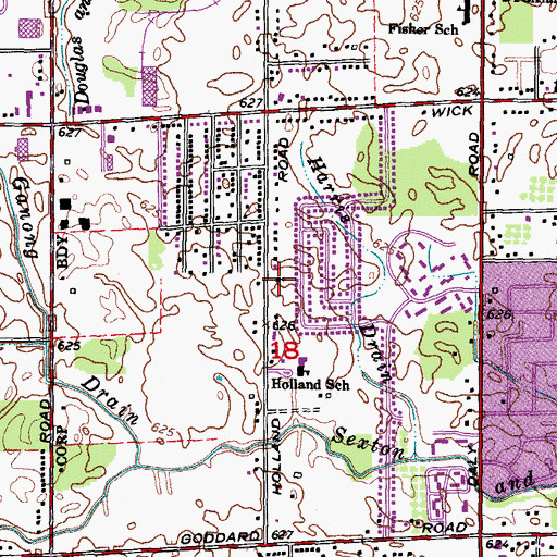 Topographic Map of Emmanuel Church, MI