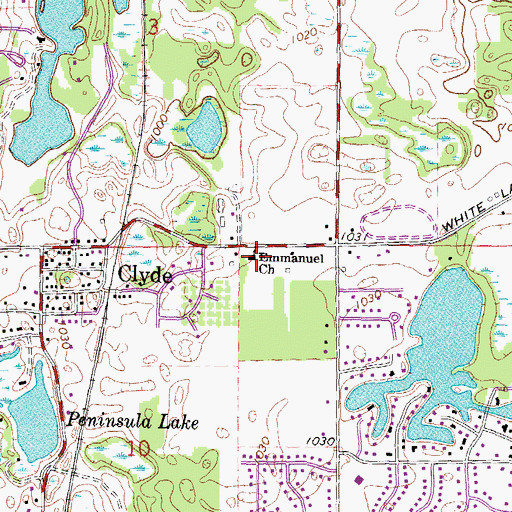 Topographic Map of Emmanuel Church, MI