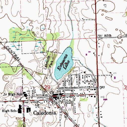 Topographic Map of Emmons Lake, MI