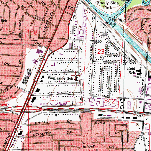 Topographic Map of Engleside School, MI