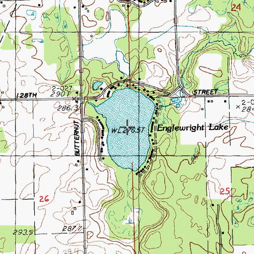 Topographic Map of Englewright Lake, MI