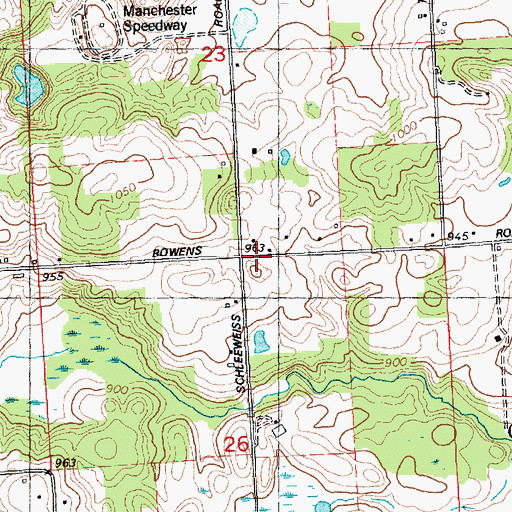 Topographic Map of English School, MI