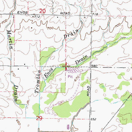 Topographic Map of Enos Drain, MI