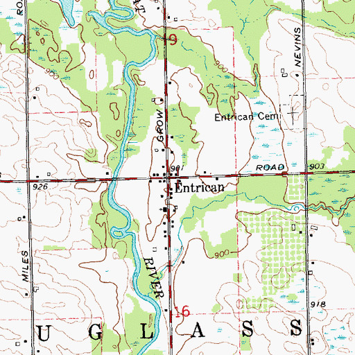 Topographic Map of Entrican, MI
