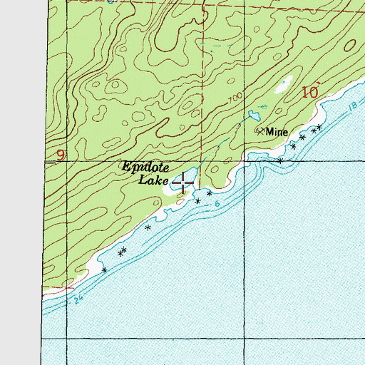 Topographic Map of Epidote Lake, MI