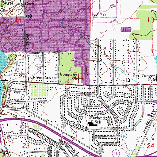 Topographic Map of Epiphany Church, MI