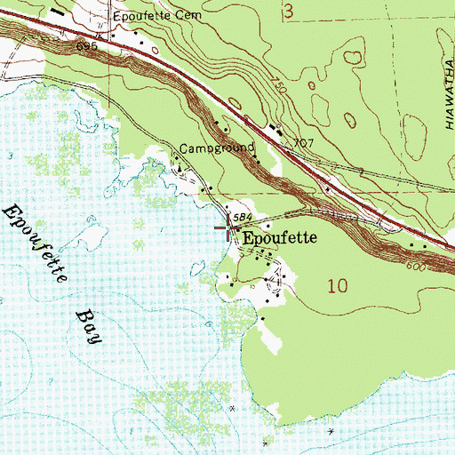 Topographic Map of Epoufette, MI