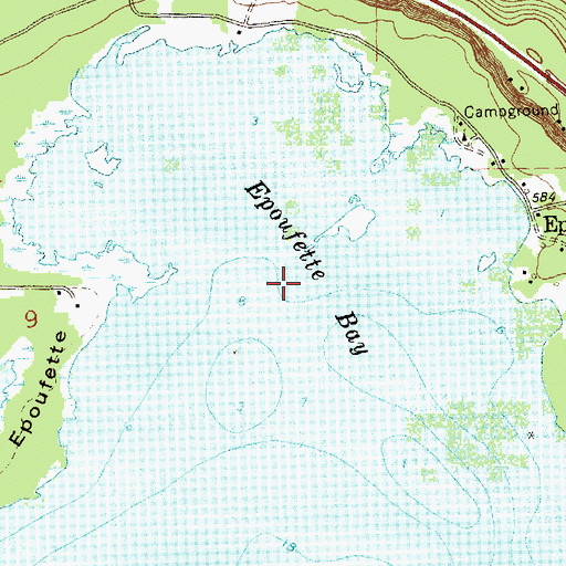 Topographic Map of Epoufette Bay, MI
