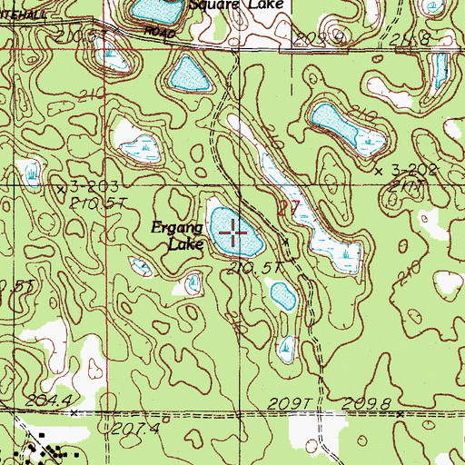 Topographic Map of Ergang Lake, MI