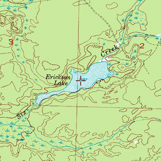 Topographic Map of Erickson Lake, MI