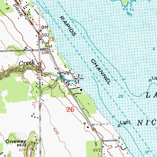 Topographic Map of Ermatinger Creek, MI