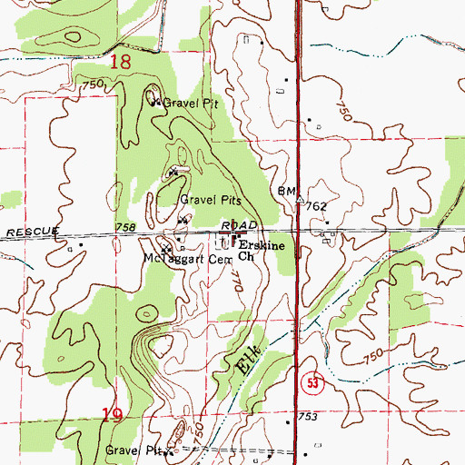 Topographic Map of Faith Gospel Tabernacle Church, MI