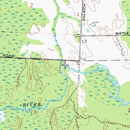 Topographic Map of Erskine Creek, MI