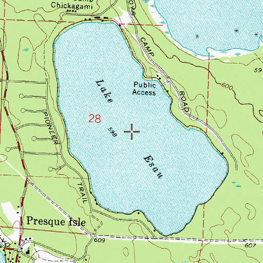 Topographic Map of Lake Esau, MI