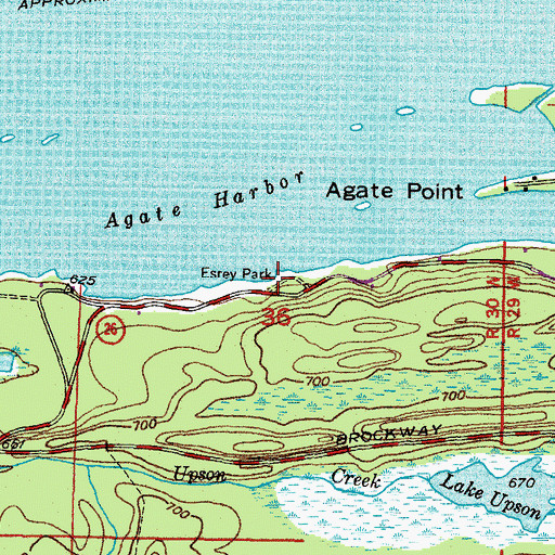 Topographic Map of Esrey Park, MI