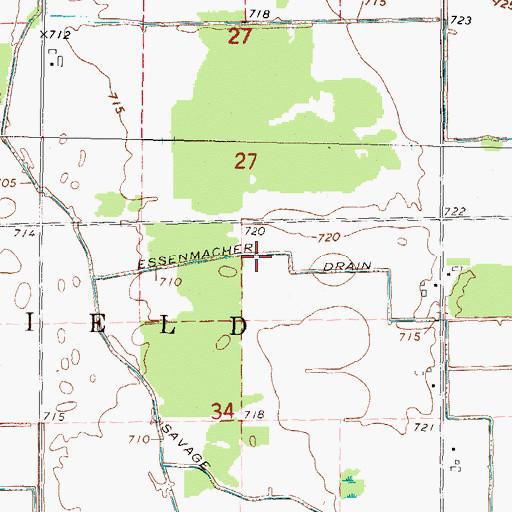 Topographic Map of Essenmacher Drain, MI