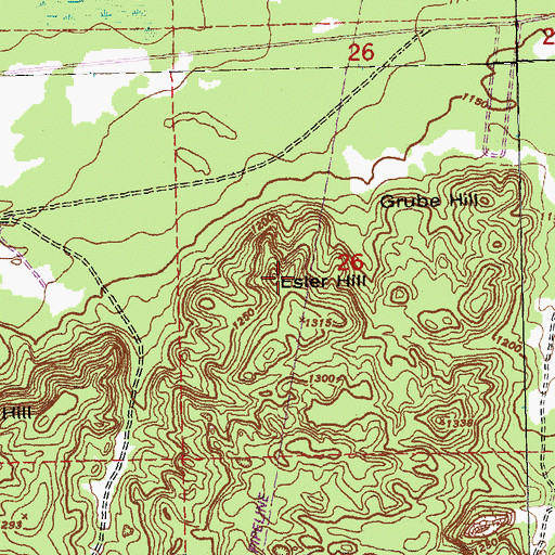 Topographic Map of Ester Hill, MI