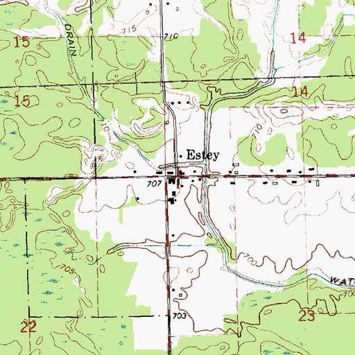 Topographic Map of Estey, MI