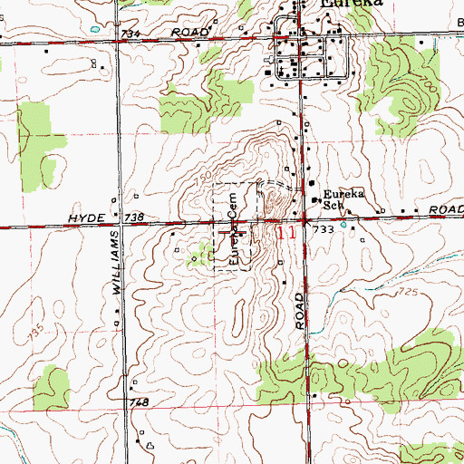 Topographic Map of Eureka Cemetery, MI
