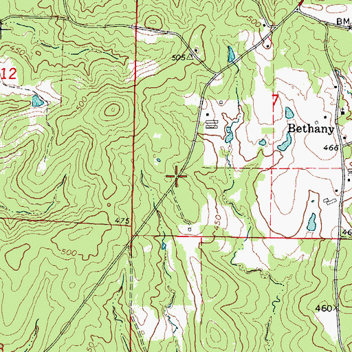 Topographic Map of Cross Roads School (historical), AR