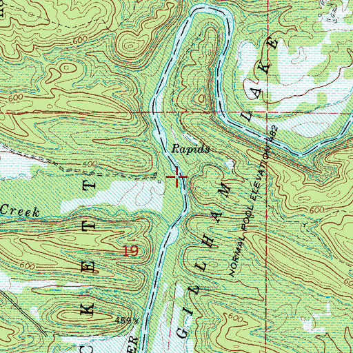 Topographic Map of Dalrymple Ford (historical), AR